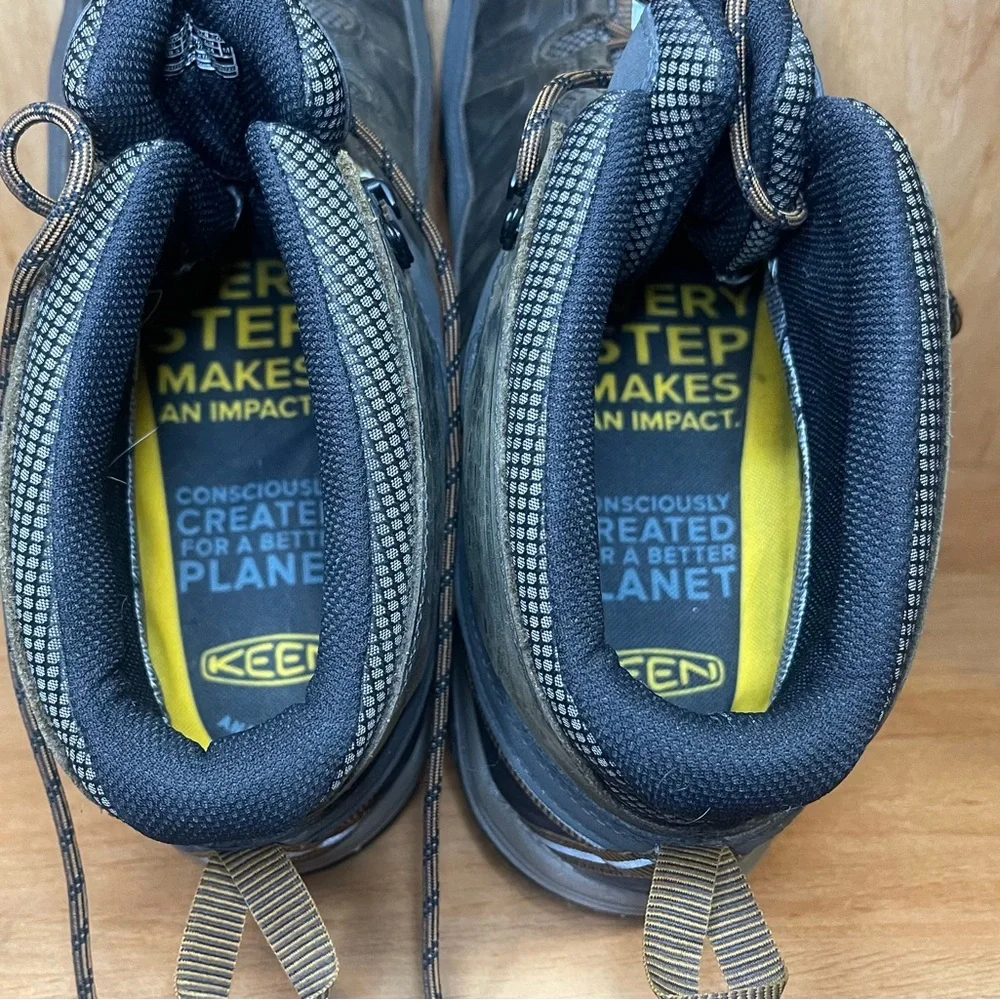 KEEN Targhee iii Men’s Size 16M Leather Mid Hiking Boots Brown/Navy Waterproof - Picture 9 of 11